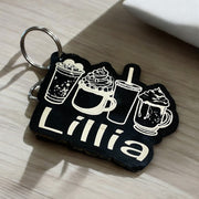 Coffee Lover Acrylic Keychain – Custom Name Gift - SystemPoint Solutions