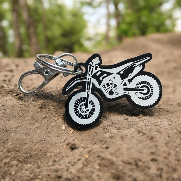 Custom Dirt Bike Acrylic Keychain - Motocross Gift - SystemPoint Solutions
