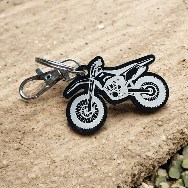 Custom Dirt Bike Acrylic Keychain - Motocross Gift - SystemPoint Solutions