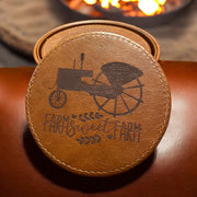 Custom 'Farm Sweet Farm' Coasters, Personalized Farmhouse Coasters, Unique Farm Decor, Custom Coasters for Home, Engraved Coasters, Rustic Farmhouse Gift, Personalized Home Coasters - SystemPoint Solutions