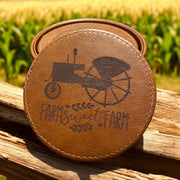 Custom 'Farm Sweet Farm' Coasters, Personalized Farmhouse Coasters, Unique Farm Decor, Custom Coasters for Home, Engraved Coasters, Rustic Farmhouse Gift, Personalized Home Coasters - SystemPoint Solutions