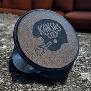 Custom Football Helmet PopSocket – Engraved Leather Phone Grip - SystemPoint Solutions