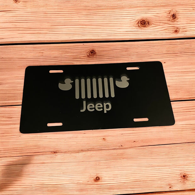 Custom Jeep Duck Theme License Plate, Personalized Jeep License Plate, Unique Jeep Duck Design, Custom License Plate for Jeep Lovers, Engraved License Plate for Jeep Owners, Jeep Themed Gift - SystemPoint Solutions