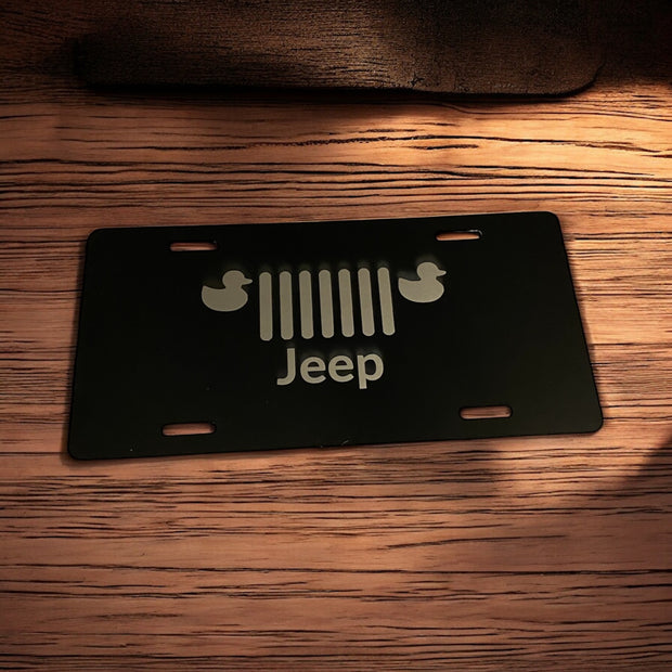 Custom Jeep Duck Theme License Plate, Personalized Jeep License Plate, Unique Jeep Duck Design, Custom License Plate for Jeep Lovers, Engraved License Plate for Jeep Owners, Jeep Themed Gift - SystemPoint Solutions