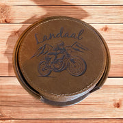 Custom Leather Motorcycle Coaster – Personalized Rider Gift - SystemPoint Solutions