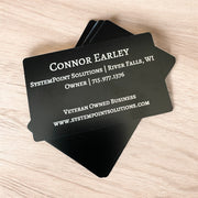Custom Metal Engraved Business Cards – Personalized Stainless Steel & Black Metal Cards for Professionals - Set of 50 - SystemPoint Solutions