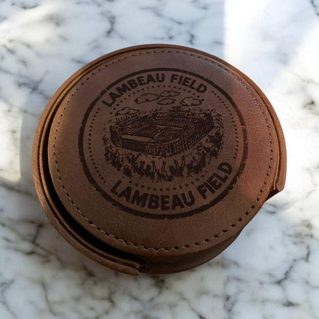 Custom NFL Stadium Leather Coasters | Football Fan Gift | Game Day - SystemPoint Solutions