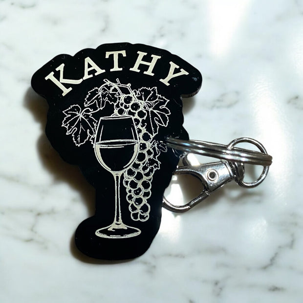 Custom Wine Grapes Keychain – Personalized Wine Lover Gift - SystemPoint Solutions