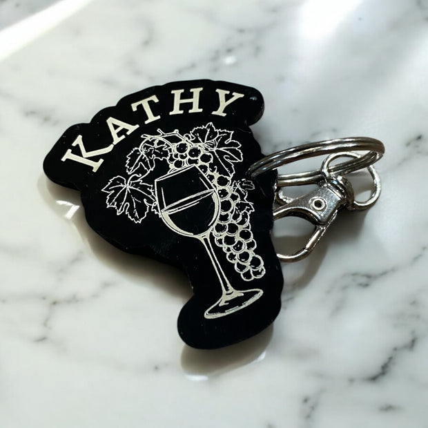 Custom Wine Grapes Keychain – Personalized Wine Lover Gift - SystemPoint Solutions