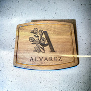 Engraved Acacia Wood Charcuterie Board - Premium Cheese and Meat Serving Platter - Personalized Cutting Board for Entertaining, 12”x10” - SystemPoint Solutions