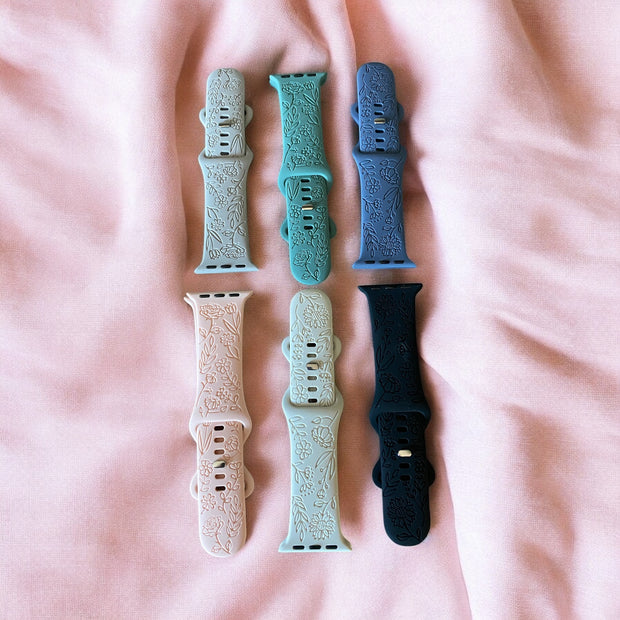 Engraved Apple Watch Band Set – 6-Piece Custom Bands for Series 10 (38mm/40mm/41mm/42mm) – Personalized Leather Bands for Apple Watch - SystemPoint Solutions