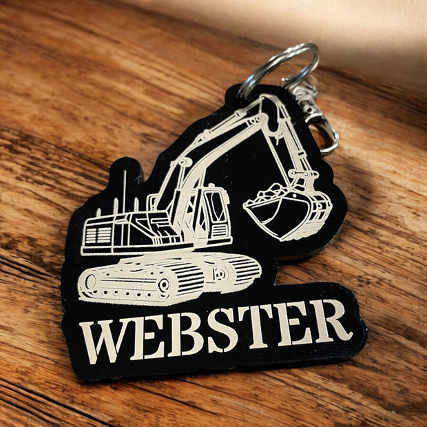 Excavator Acrylic Keychain – Custom Construction Gift - SystemPoint Solutions