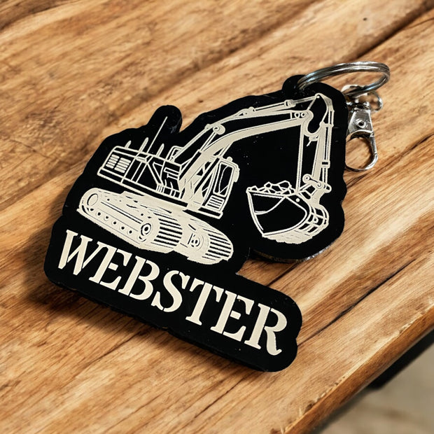 Excavator Acrylic Keychain – Custom Construction Gift - SystemPoint Solutions