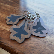 Fighter Jet Keychain 3-Pack – Custom Engraved Leather | Military Aviation Gift | F-22, F-35, F-18 Keychains | Pilot & Veteran Gift - SystemPoint Solutions