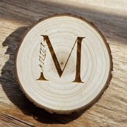 Monogram Engraved Wood Coasters - Custom Initial Drink Coaster - SystemPoint Solutions