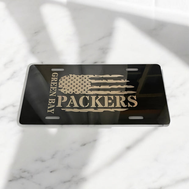 NFL Team American Flag Engraved License Plate - SystemPoint Solutions