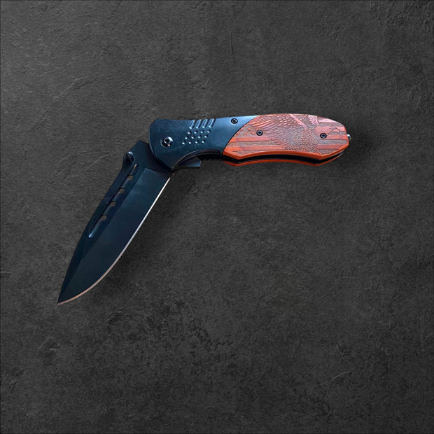 Patriotic Eagle Folding Knife – USA Flag Laser Engrave - SystemPoint Solutions
