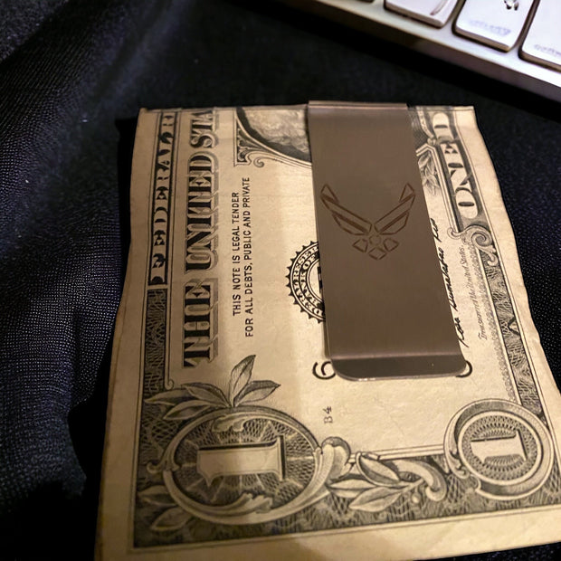 Personalized Air Force Money Clip - Custom Engraved Gift for Military Personnel - SystemPoint Solutions