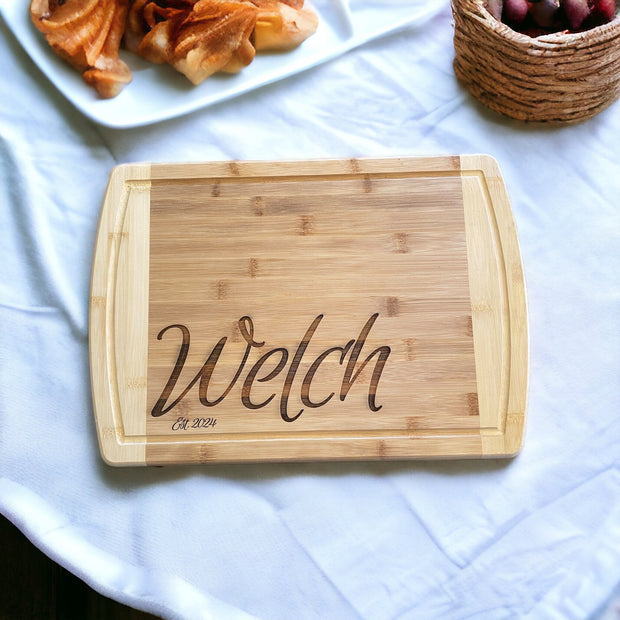 Personalized Cutting Bamboo Wood Board - 12” X 17” - Engraved Cutting Board, Custom Cutting Board, Wedding Gift, Housewarming Gift, - SystemPoint Solutions
