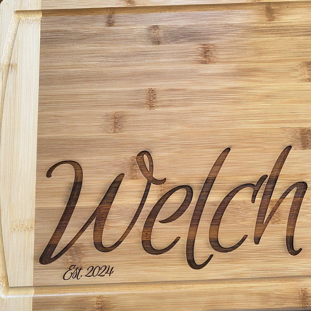 Personalized Cutting Bamboo Wood Board - 12” X 17” - Engraved Cutting Board, Custom Cutting Board, Wedding Gift, Housewarming Gift, - SystemPoint Solutions