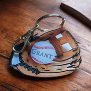 Personalized Engraved Baseball Glove & Ball Keychain – Custom Gift - SystemPoint Solutions