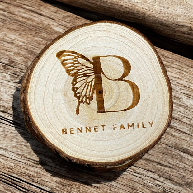 Personalized Family Name Wood Coasters - Custom Rustic Gift Set - SystemPoint Solutions