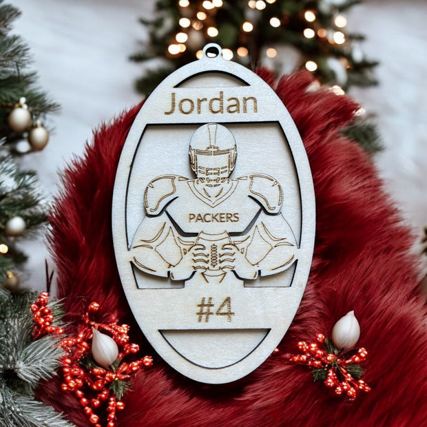 Personalized Football Team Christmas Ornament - SystemPoint Solutions