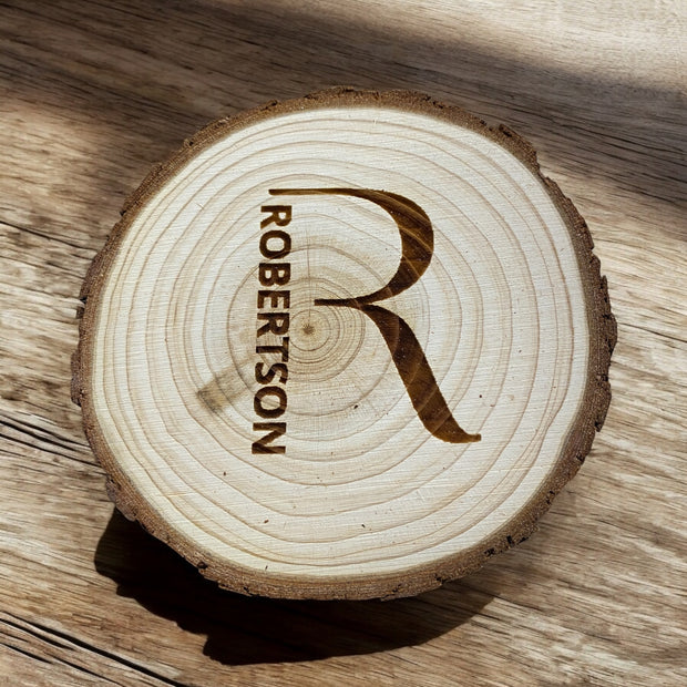 Rustic Personalized Wood Coasters - Custom Name Engraved Gift - SystemPoint Solutions