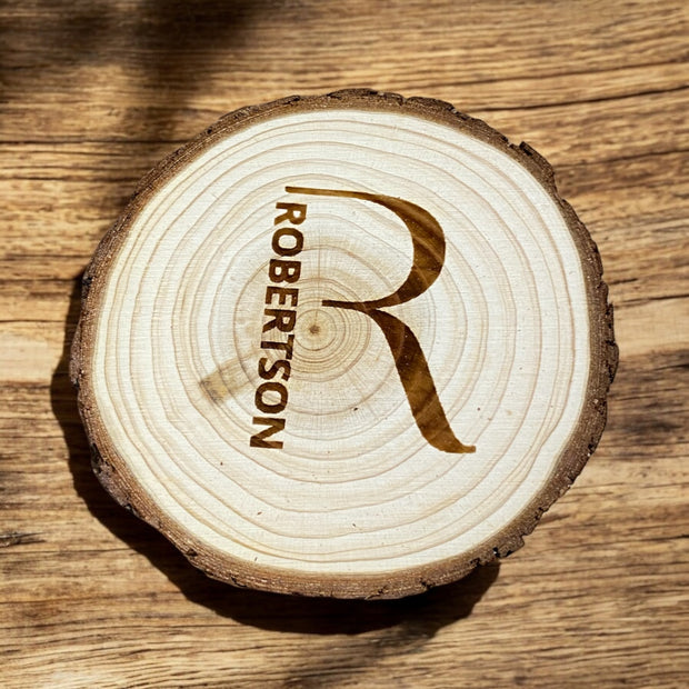 Rustic Personalized Wood Coasters - Custom Name Engraved Gift - SystemPoint Solutions