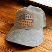 State USA Flag Leather Patch Hat – Trucker Cap USA Pride - SystemPoint Solutions