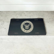 US Navy Military Engraved Car Tag Black Aluminum Front License Plate - SystemPoint Solutions