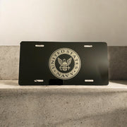 US Navy Military Engraved Car Tag Black Aluminum Front License Plate - SystemPoint Solutions